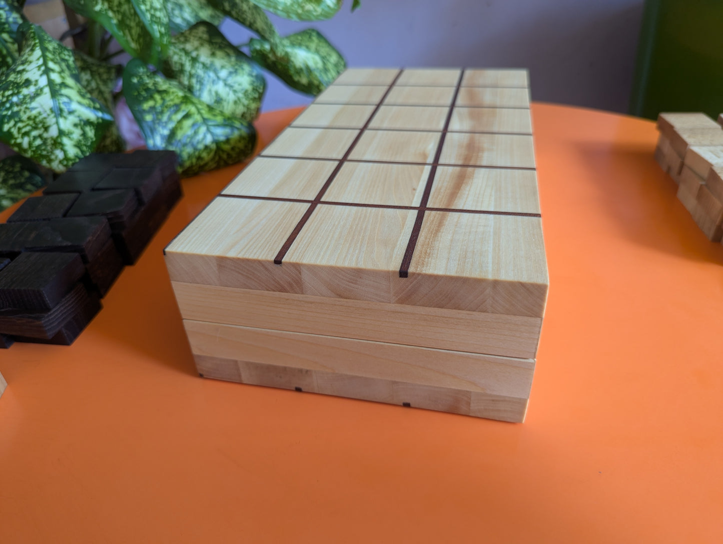 14" Foldable wooden Tak game set.