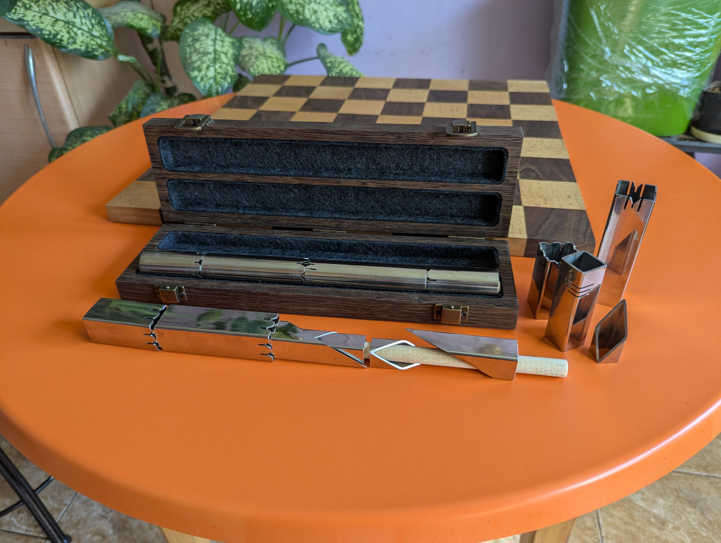 Handmade Stainless Steel Chess Set. Square vs. Round.