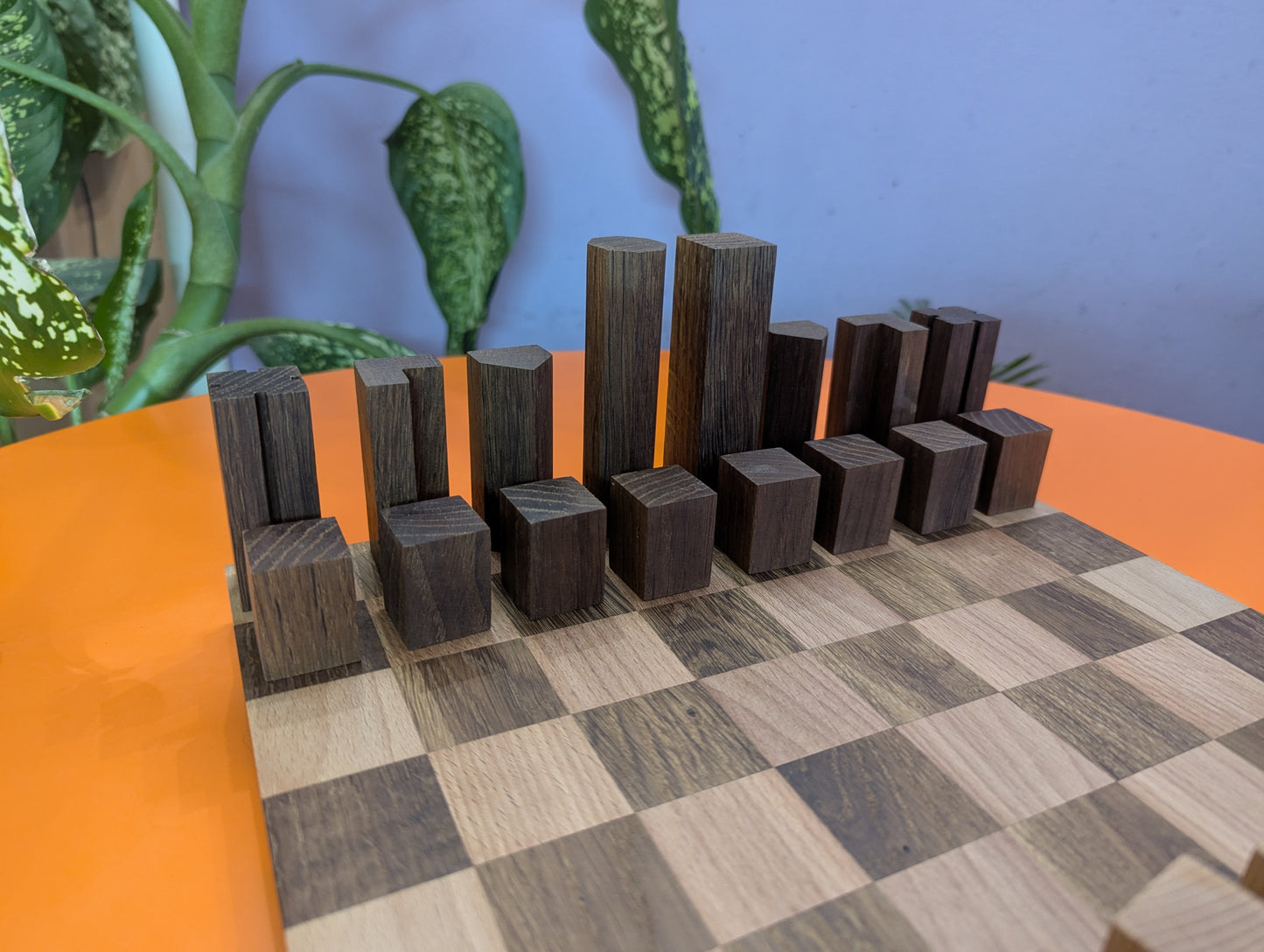 Puzzle Cubic Chess Set. Wooden handmade Modern chess