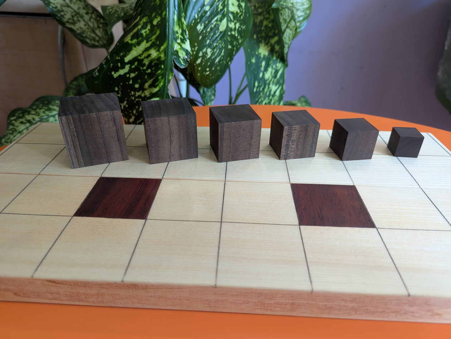 Abstract Cubic Arimaa set. Handmade foldable wooden game set