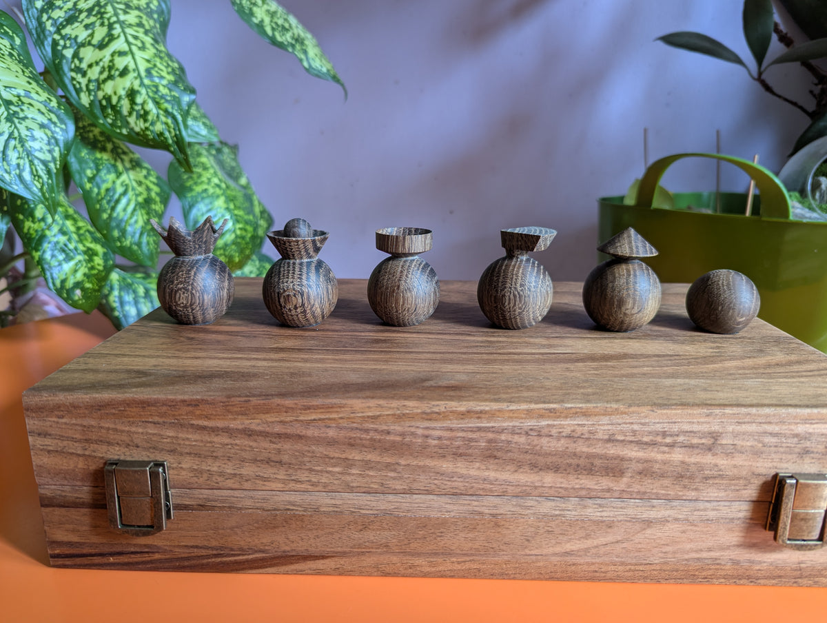 Modern minimalist chess set, 2022, Ukraine. Handmade wooden chess