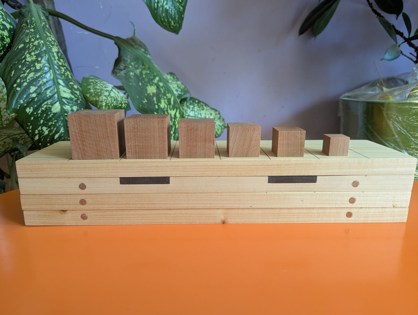 Abstract Cubic Arimaa set. Handmade foldable wooden game set