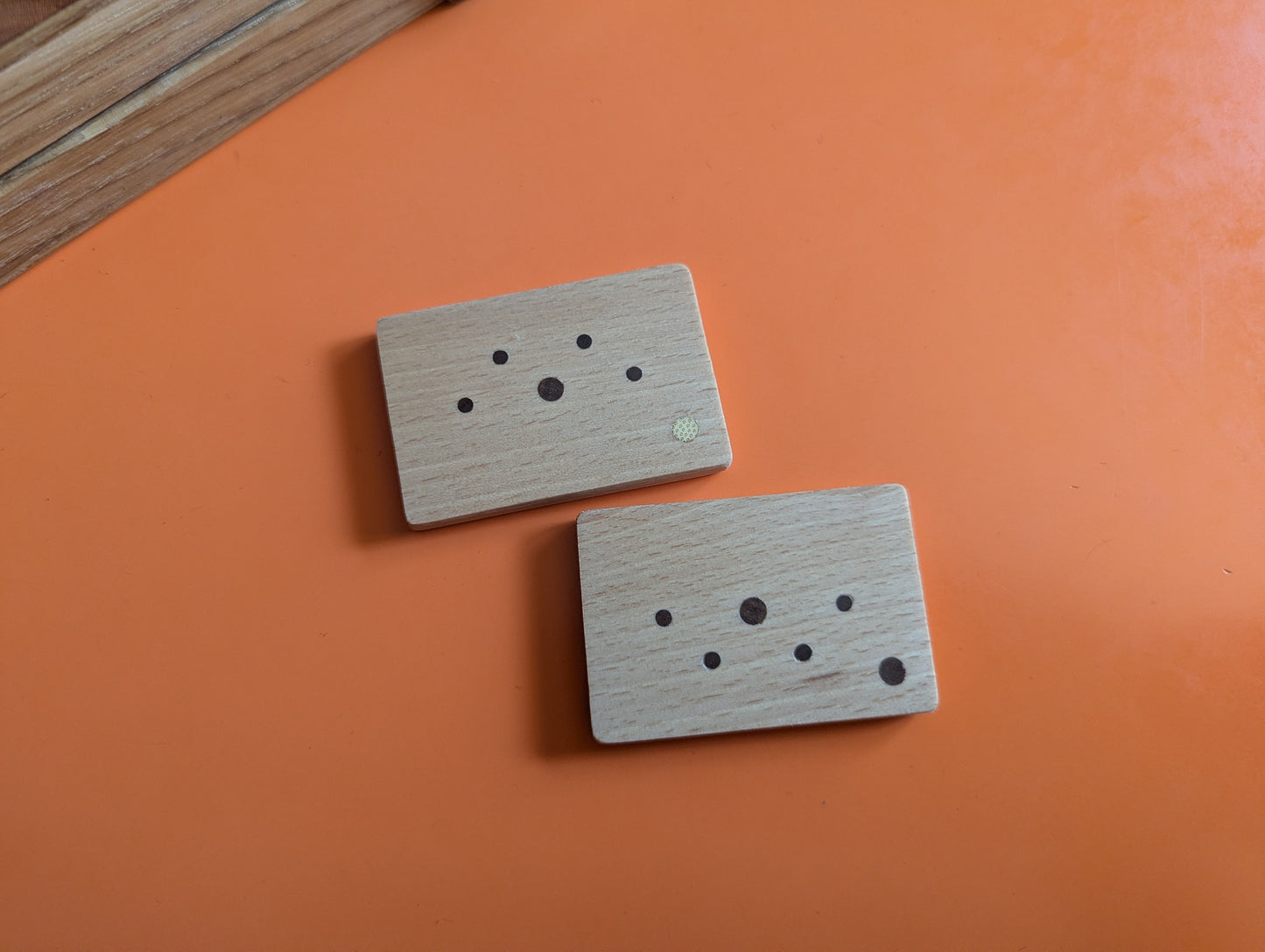 Compact wooden Onitama game set. Hardwood wood tiles. Martial arts game.