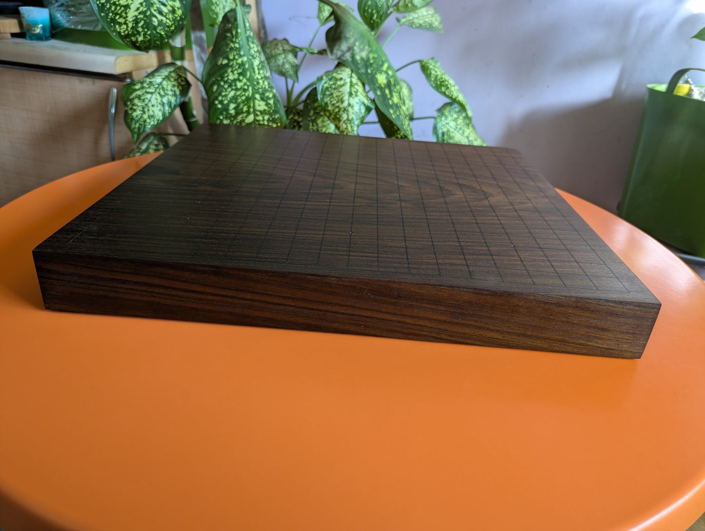 Double-sided 19x19 & 13x13 solid walnut game Go set