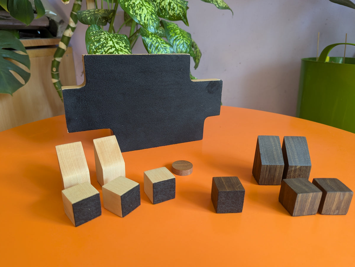 Wooden Push Fight game set. Magnetic pieces. Handmade