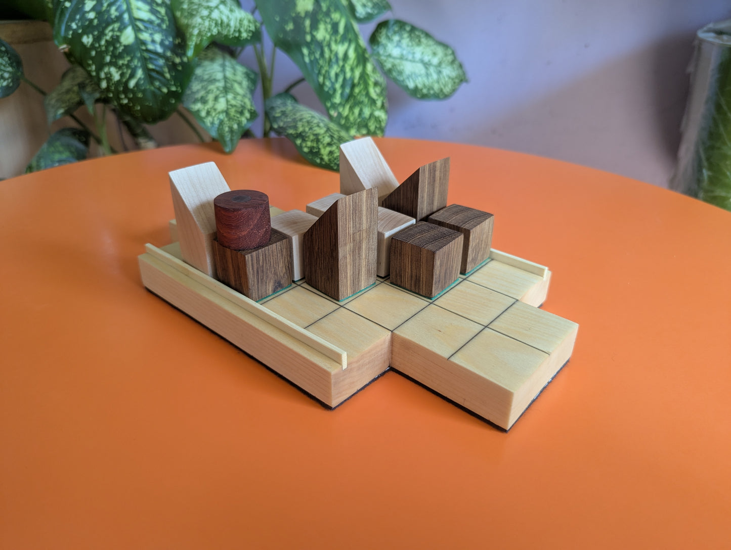 Wooden Push Fight game set. Magnetic pieces. Handmade