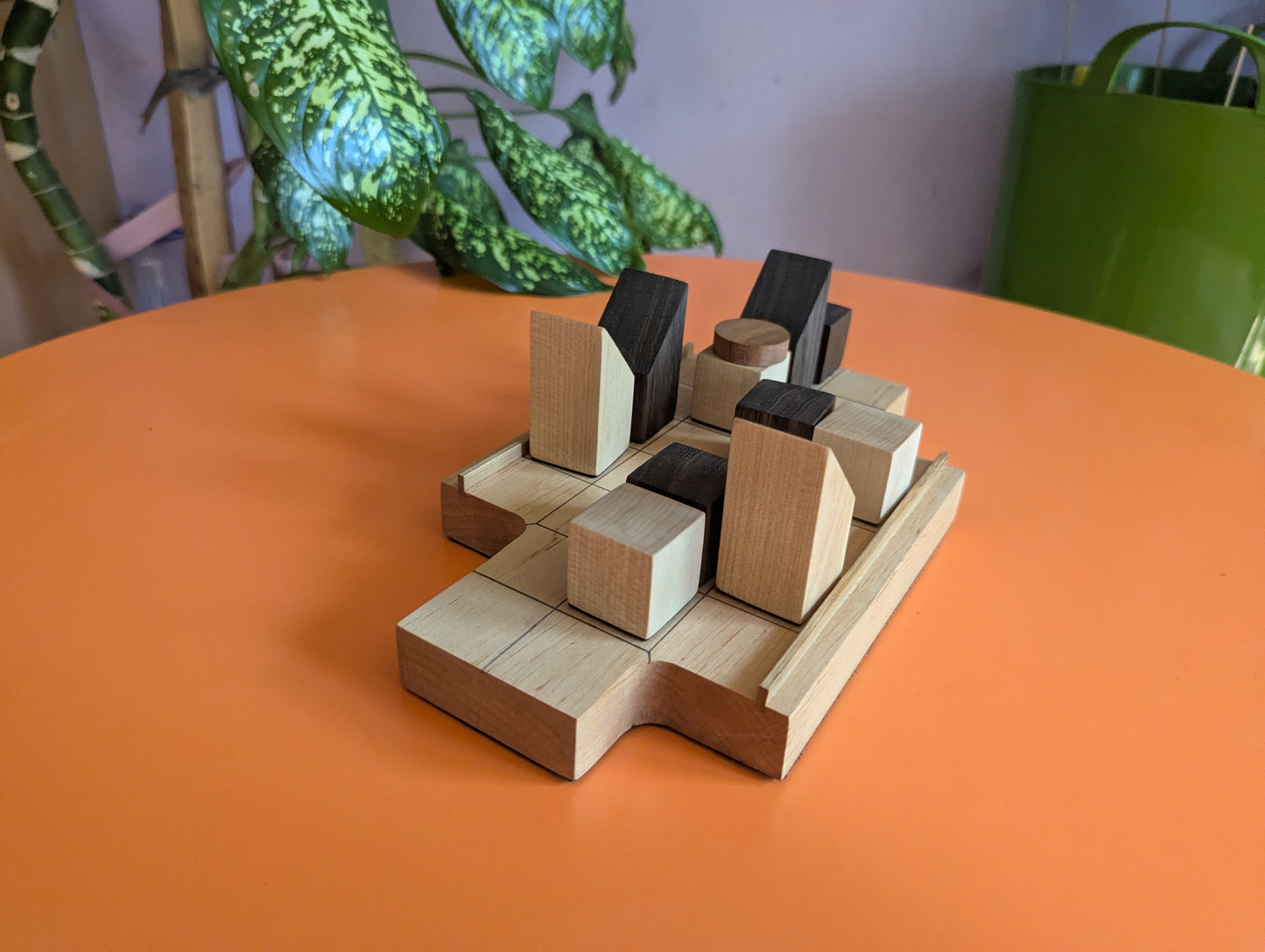 Wooden Push Fight game set. Magnetic pieces. Handmade