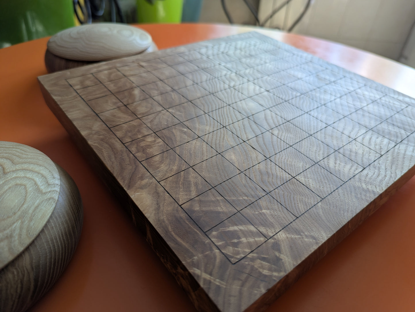 11x11 game board. Ash wood hand carved Goban