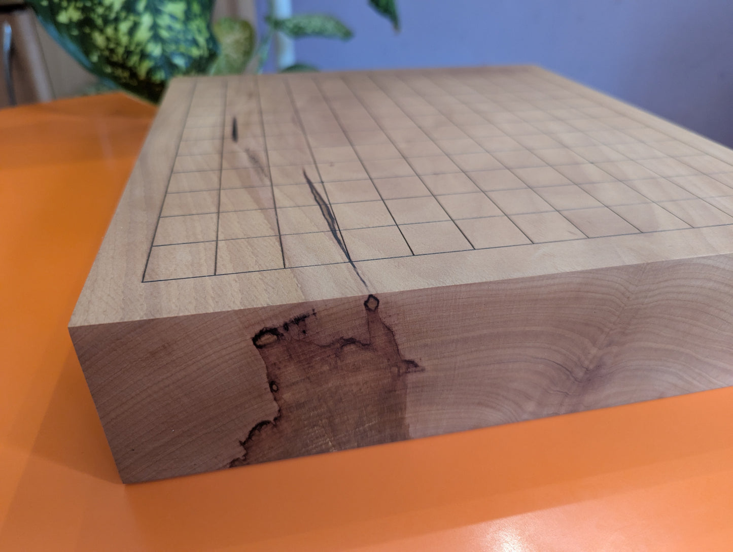 4" solid pear wood 13x13 game Go board. Medium Goban