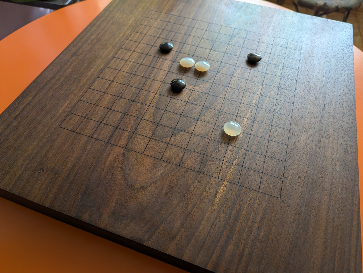 Double-sided 19x19 & 13x13 solid walnut game Go set
