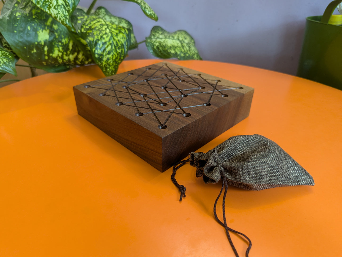 Wooden Jarmo/Jasir game set. Handmade Walnut wood board