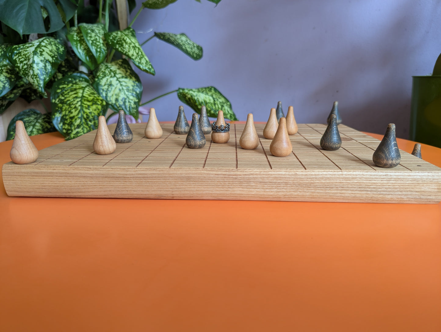 Sabotage Wooden set - Crown Capture Strategy Game. 16" solid Ash wood board