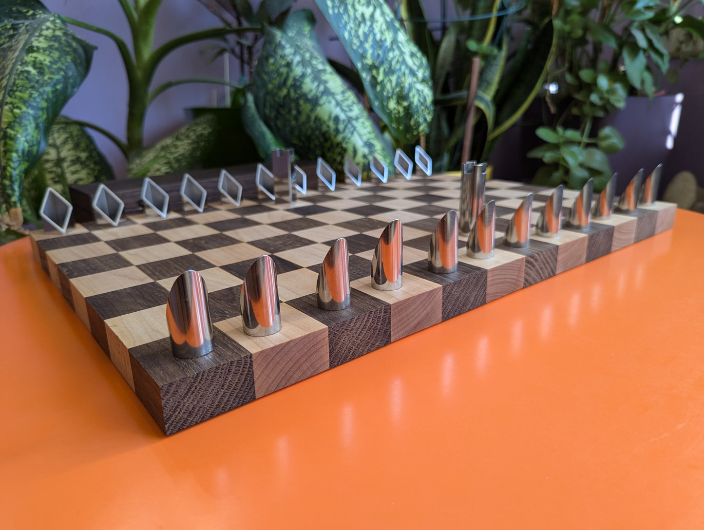 Ludus latrinculorum Ancient roman board game. Foldable 8x12 chessboard and stainless steel pieces.