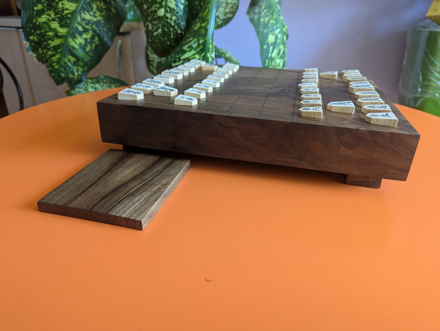 Handmade solid walnut Shogi game set