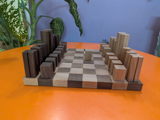 Puzzle Cubic Chess Set. Wooden handmade Modern chess