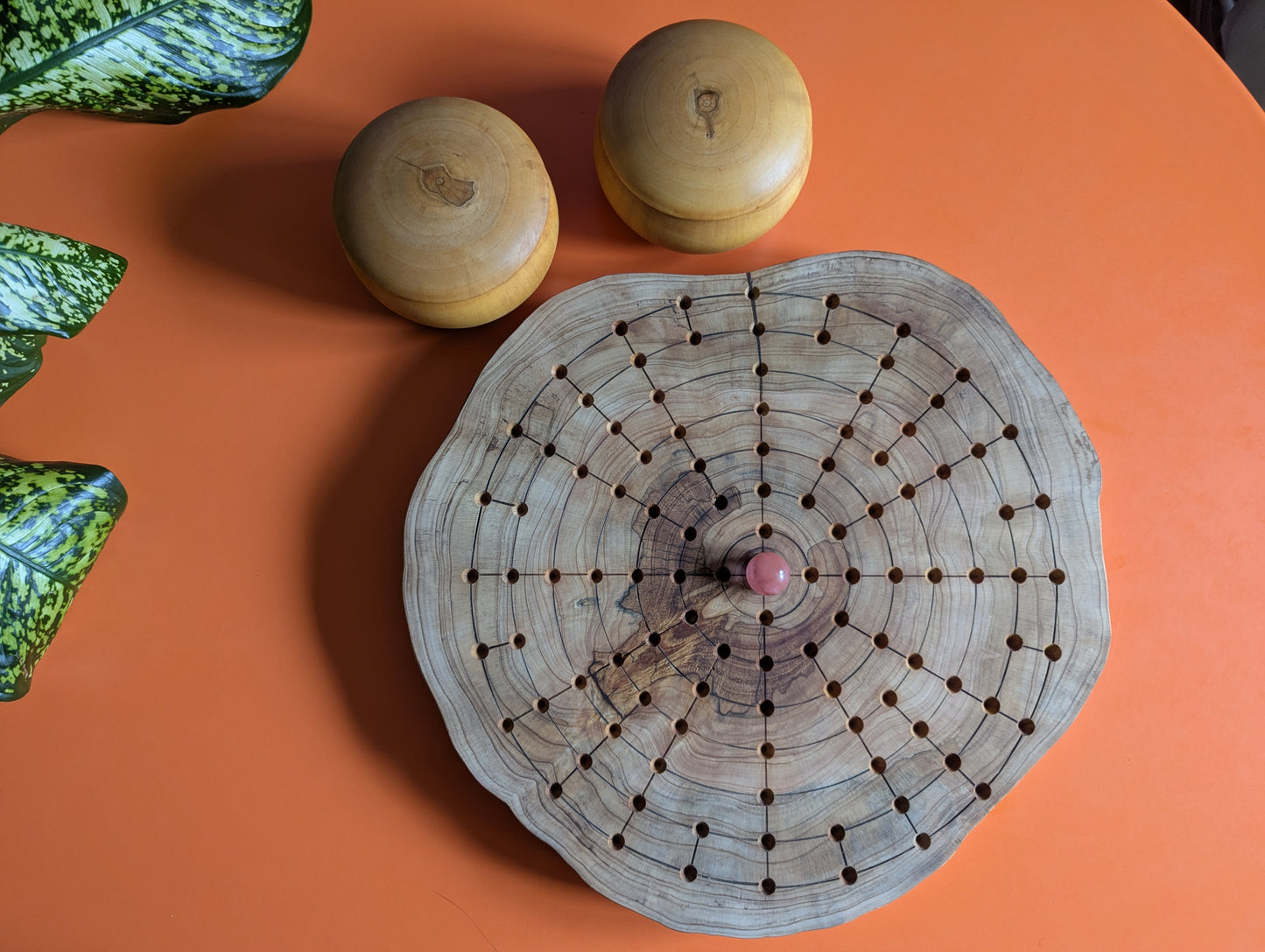 12.5" solid Juniper wood live egde Fidchell board. Handmade