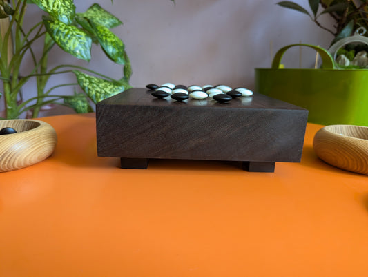 Solid walnut 9x9 Goban. Hand carved game Go board