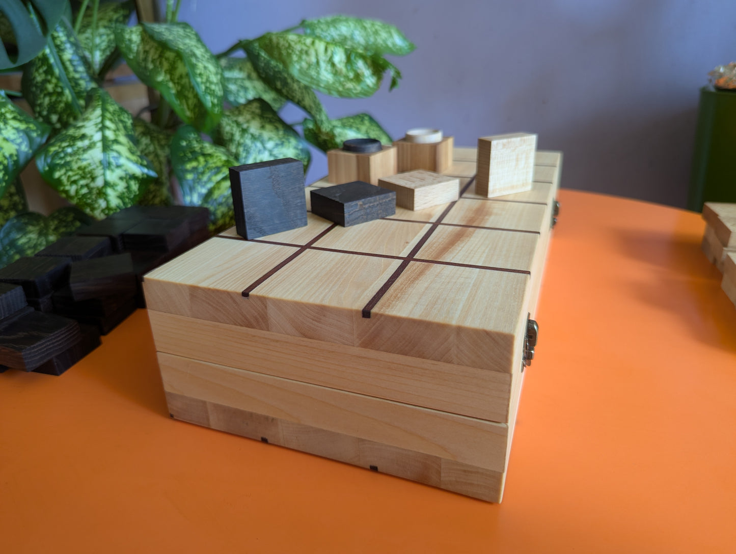 14" Foldable wooden Tak game set.