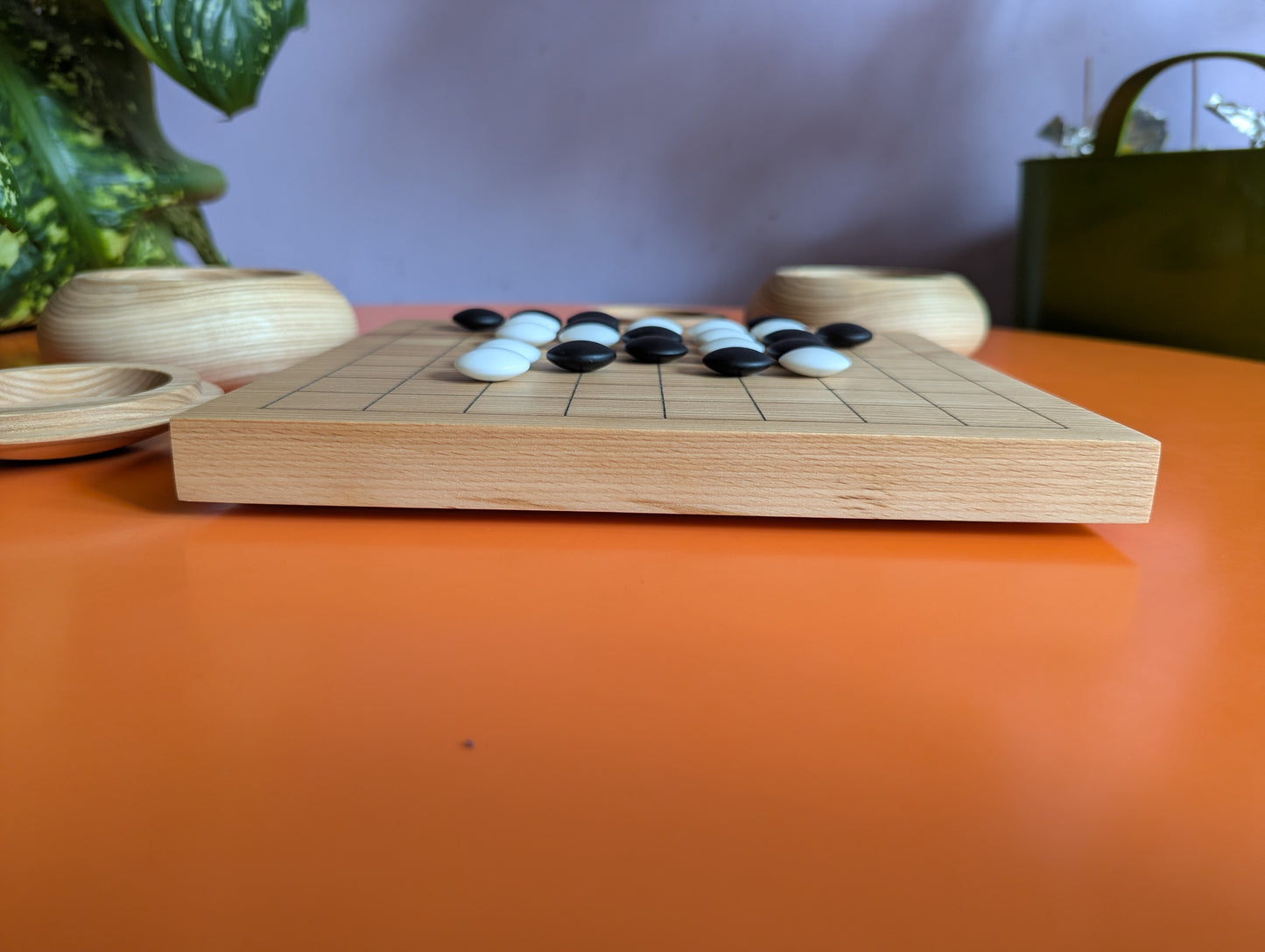 9x9 solid thin Beech wood hand carved game Go board