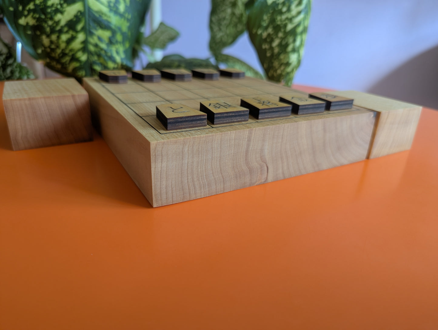 Minishogi & Kyoto shogi set. Thick solid Walnut board. Handcarved thin lines