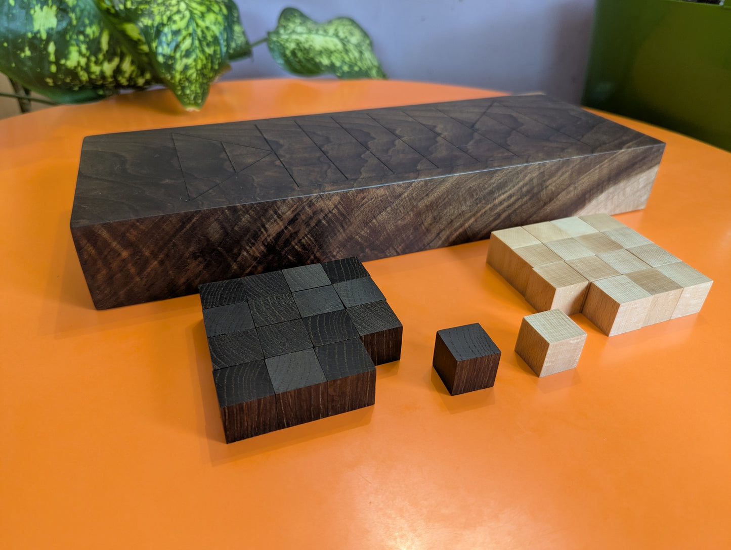 Wooden Astar game set. Handmade Walnut wood board