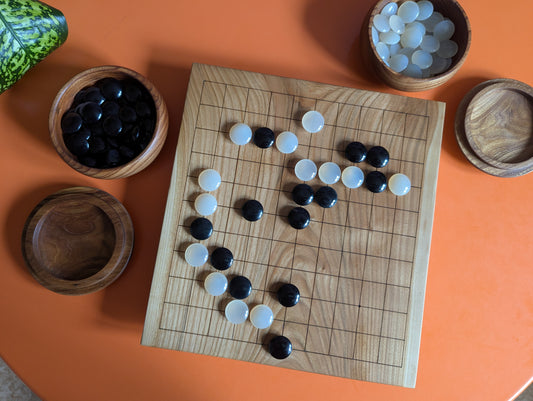 11x11 solid Cherry wood Goban. Handmade game Go board