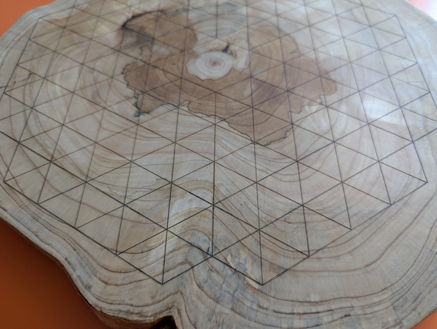 Wooden Volo game set. Juniper wood board with live egde