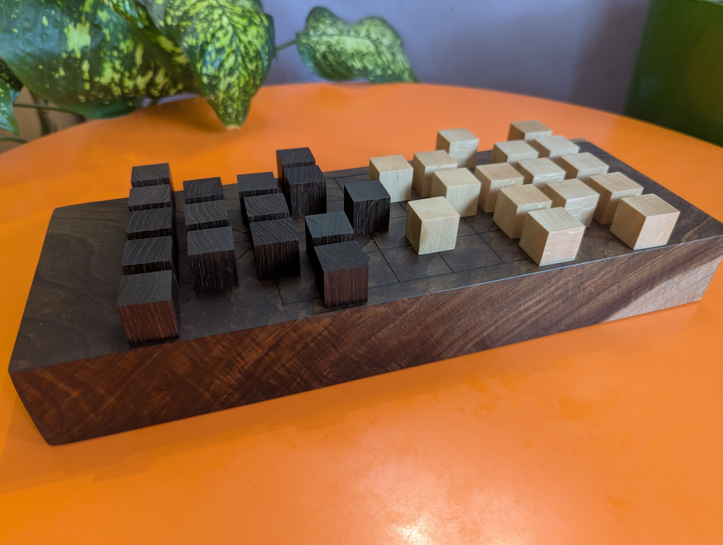 Wooden Astar game set. Handmade Walnut wood board