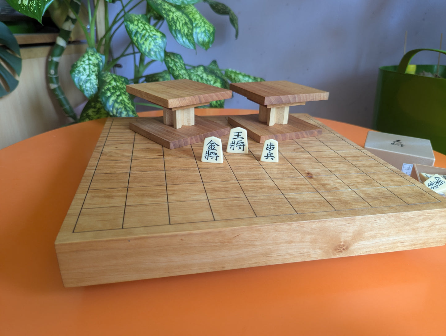 Handmade solid alder Shogi game set