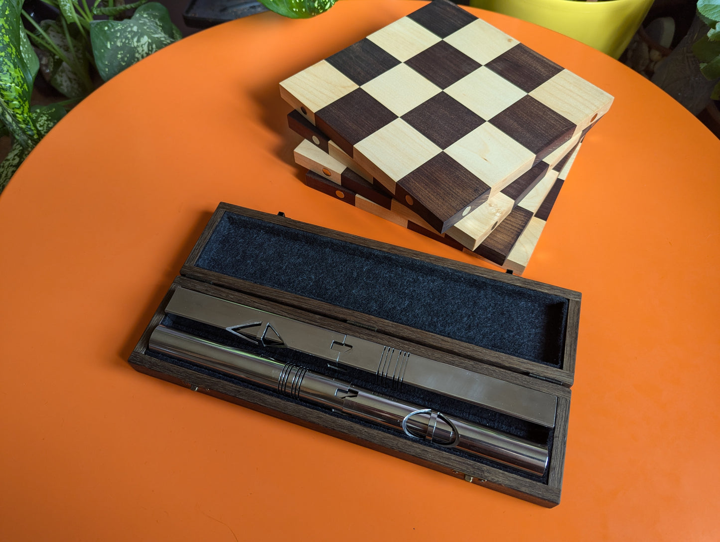 Handmade Stainless Steel Chess Set. Square vs. Round.