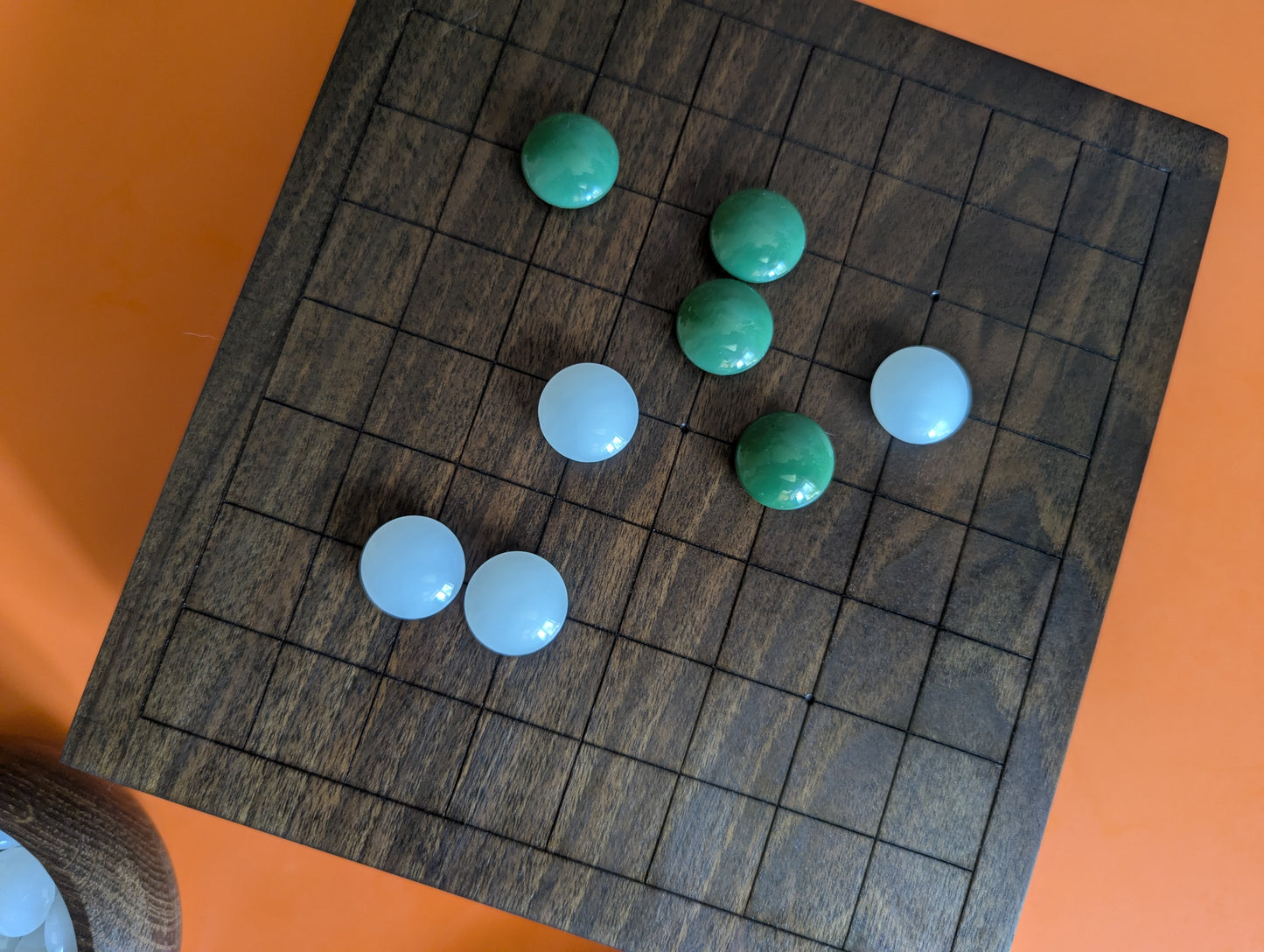 Solid walnut 9x9 Goban. Hand carved game Go board
