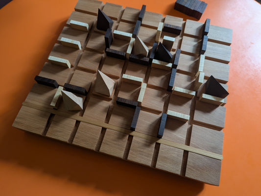 Wooden Entrapment game set.