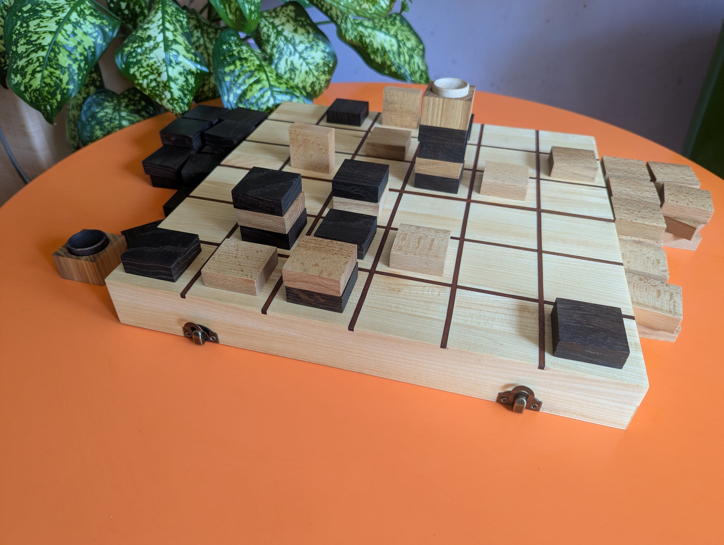 14" Foldable wooden Tak game set.