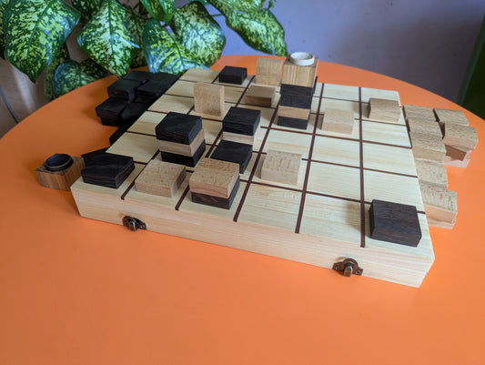 14" Foldable wooden Tak game set.