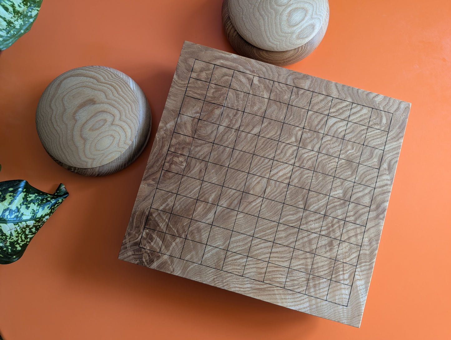 11x11 game board. Ash wood hand carved Goban