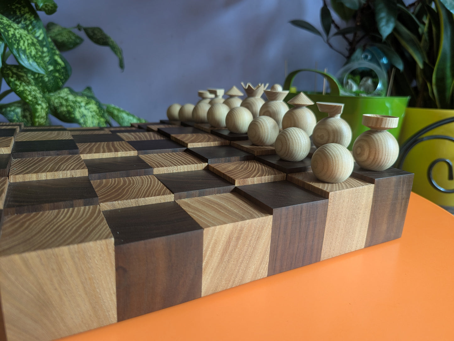 WAVE VII - Handmade Tiered 3D Wooden Chessboard