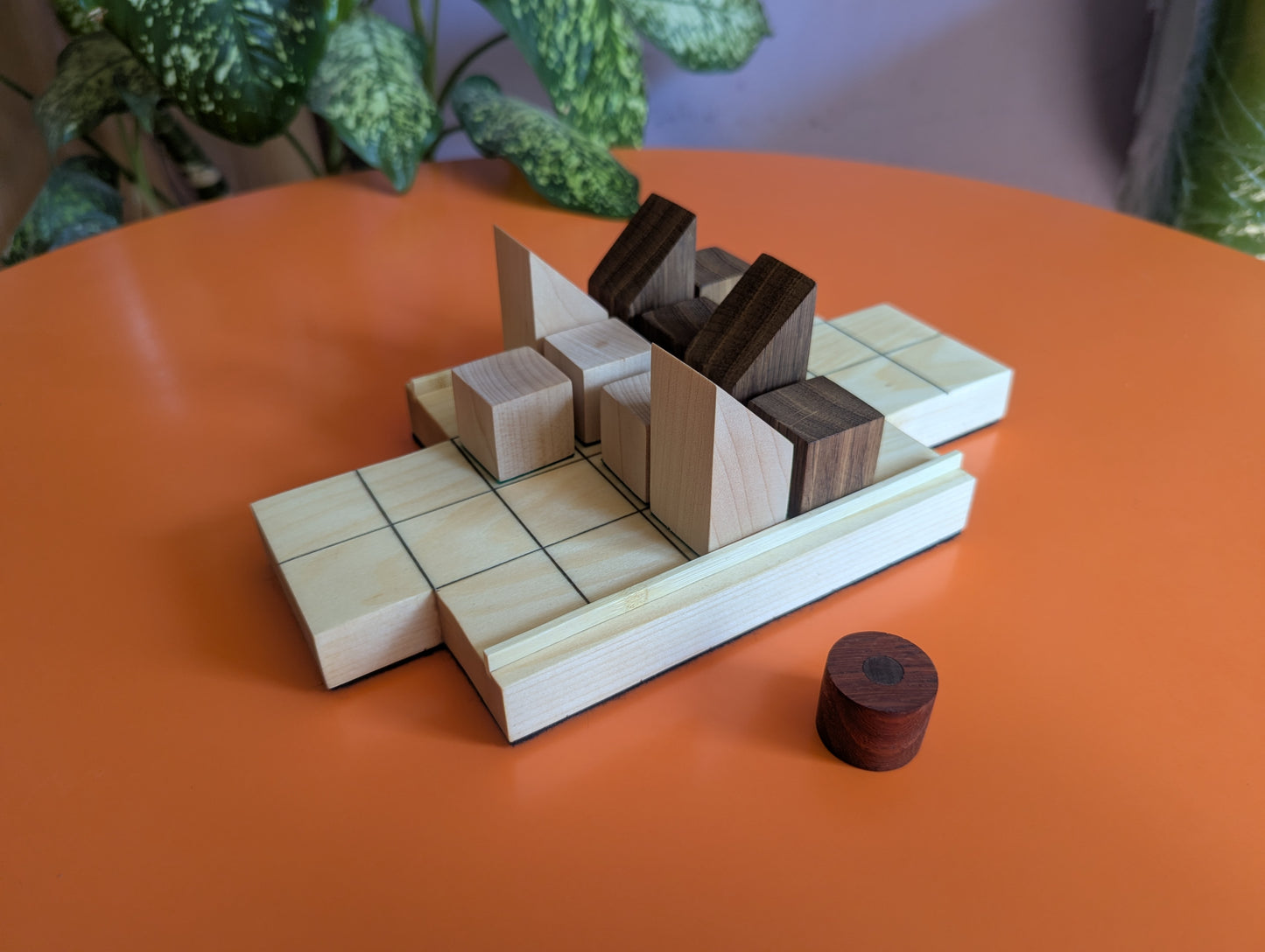Wooden Push Fight game set. Magnetic pieces. Handmade