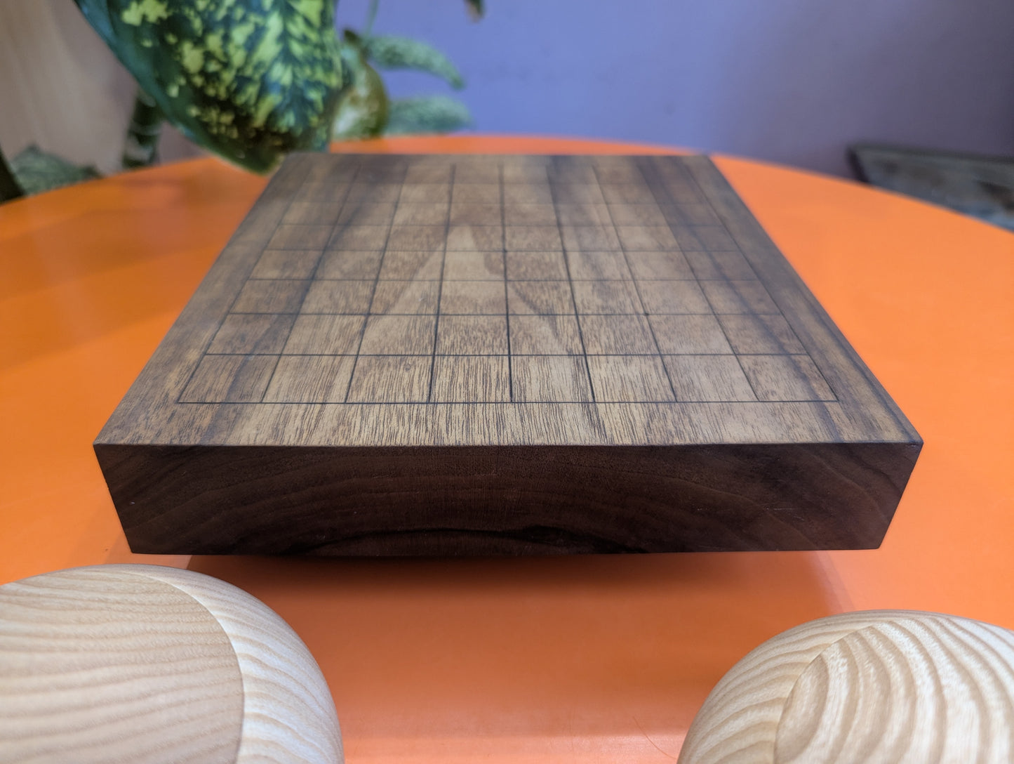 Solid walnut 9x9 Goban. Hand carved game Go board