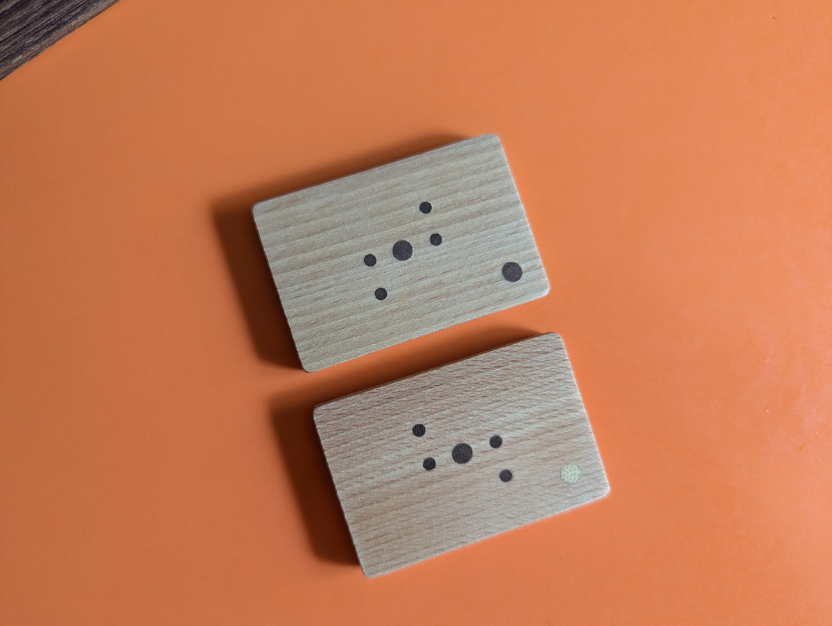 Wooden Onitama game set. Hardwood wood tiles. Martial arts game.