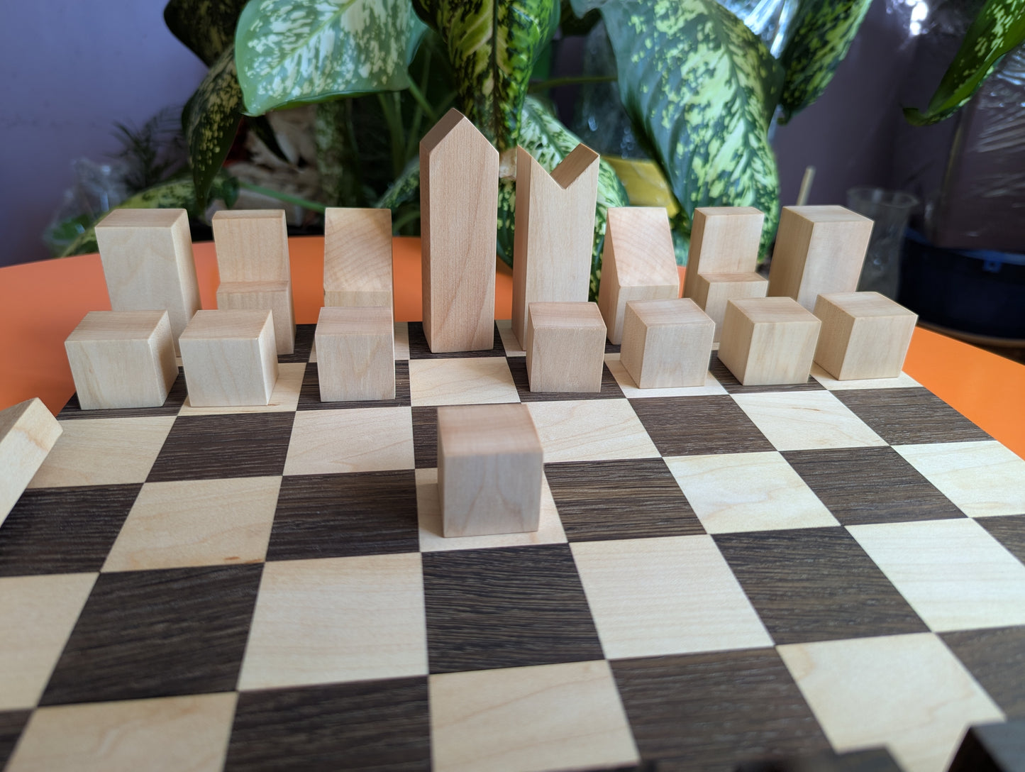 Collector's Minimal Chess Set. Handmade. Lanier Graham Chess set with Board/Box.