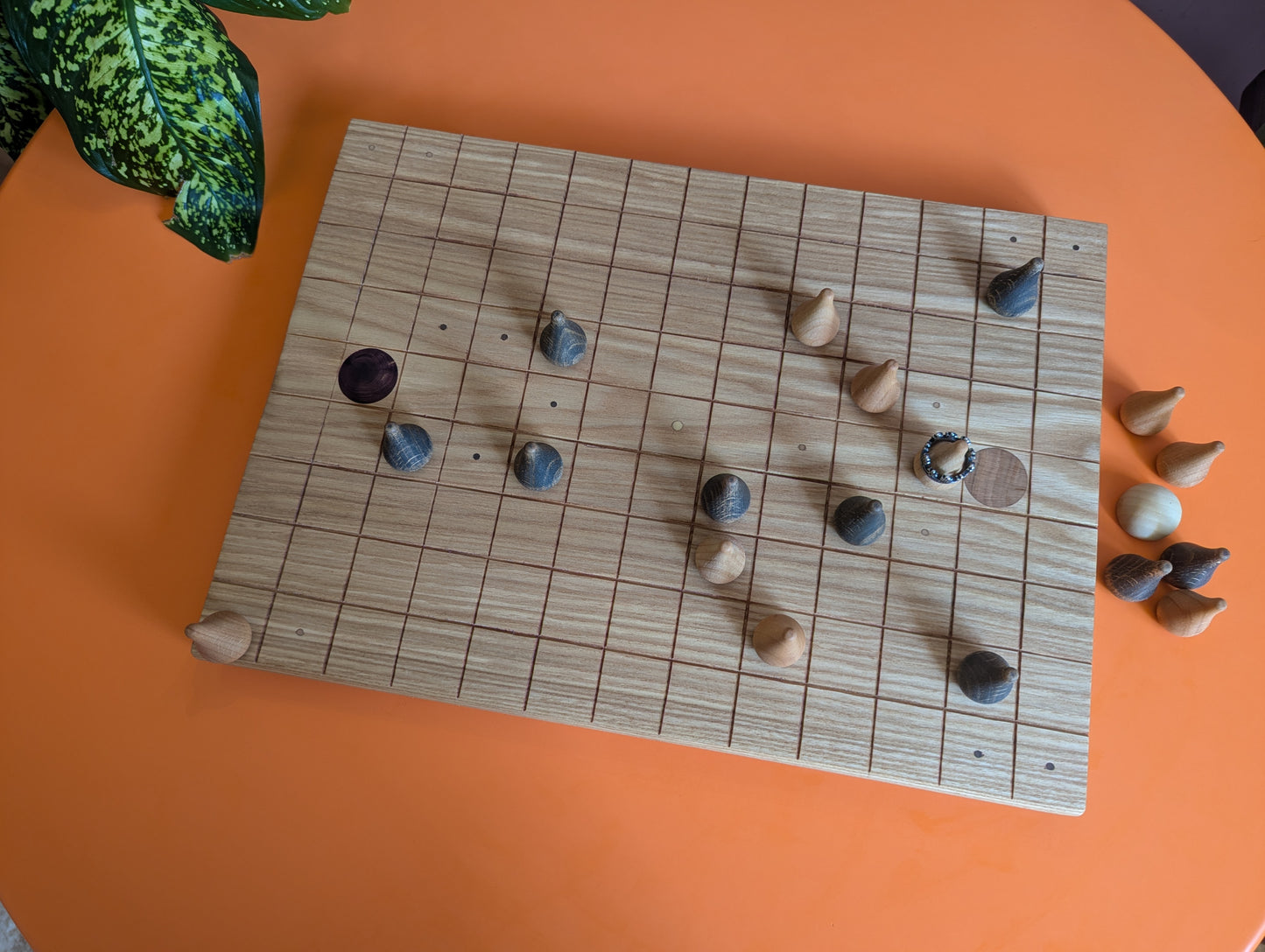 Sabotage Wooden set - Crown Capture Strategy Game. 16" solid Ash wood board