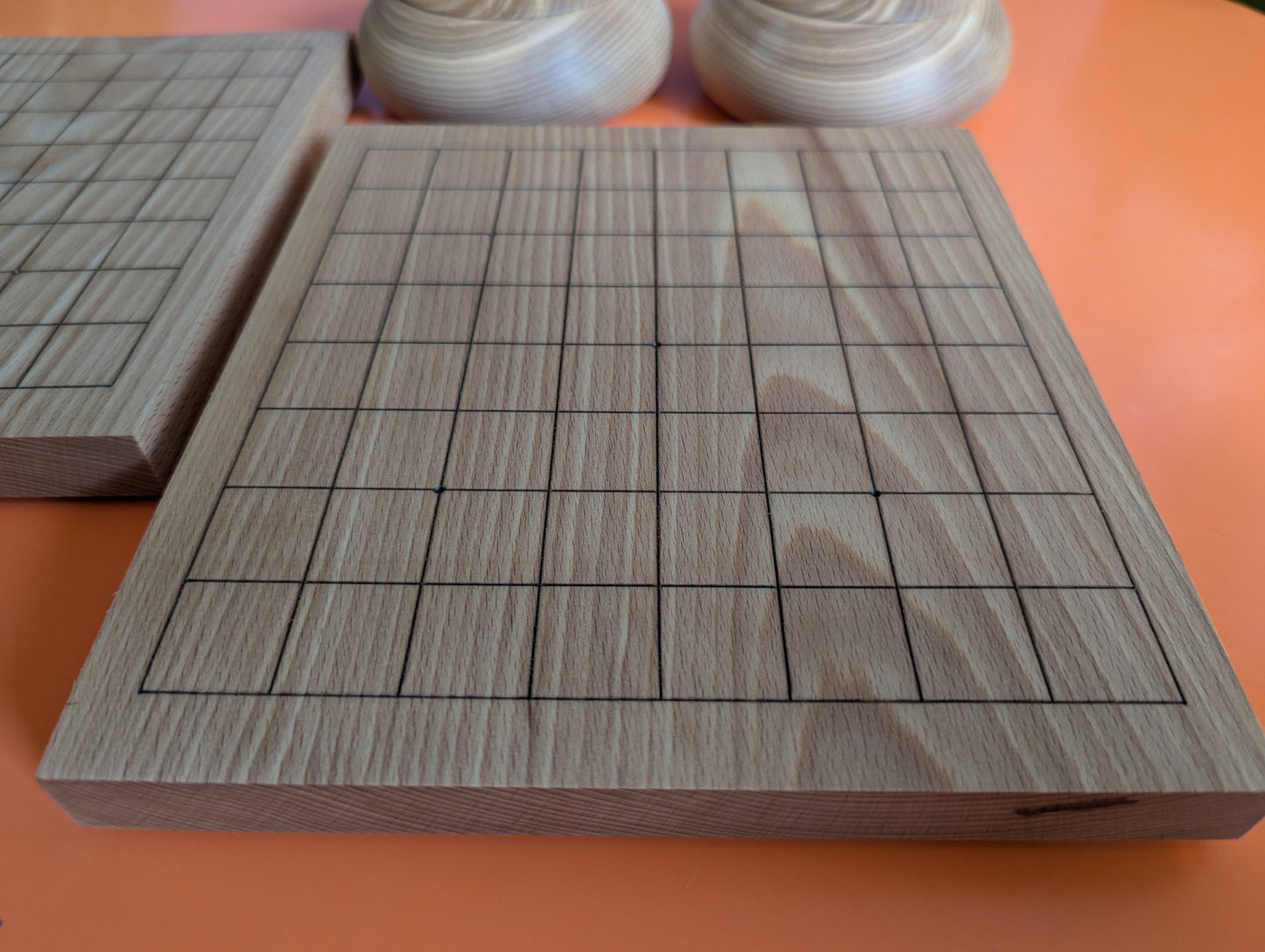 9x9 solid thin Beech wood hand carved game Go board