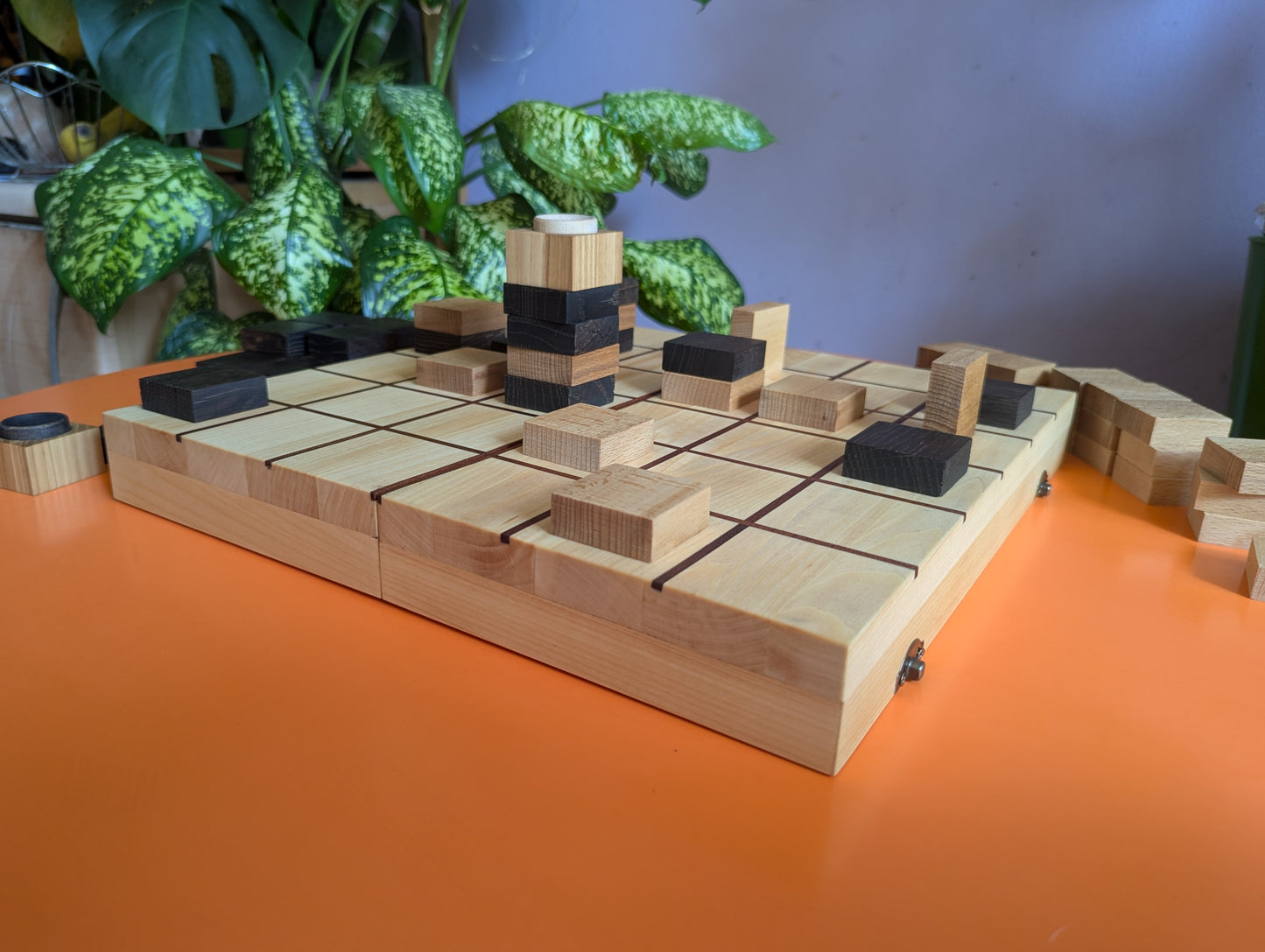 14" Foldable wooden Tak game set.