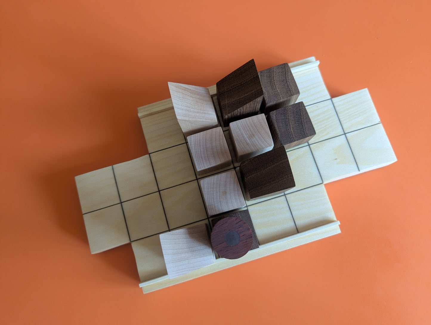 Wooden Push Fight game set. Magnetic pieces. Handmade