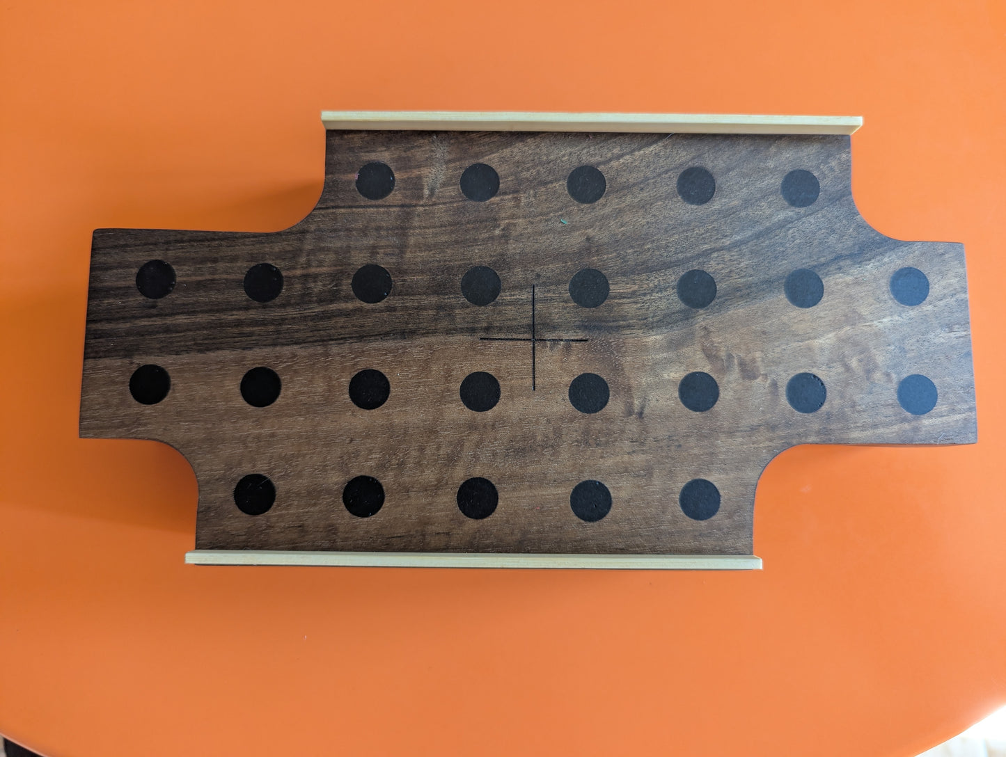 Thick solid walnut Push Fight game set. Magnetic pieces. Handmade