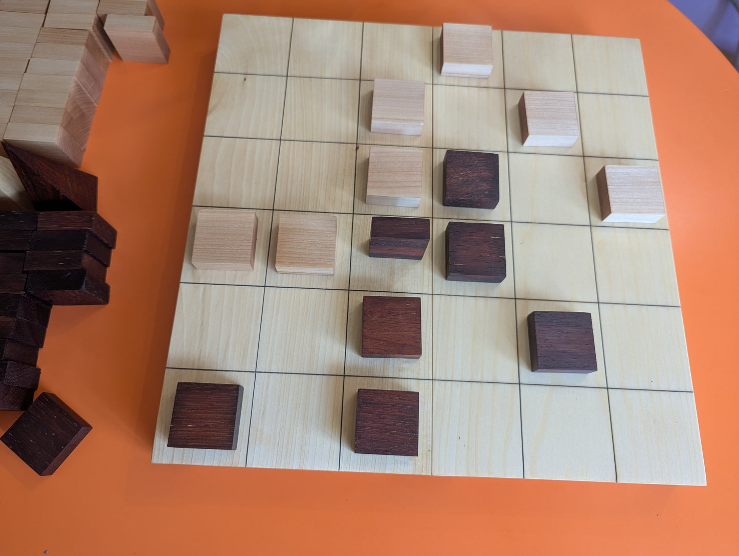 14" Foldable wooden Tak game set.