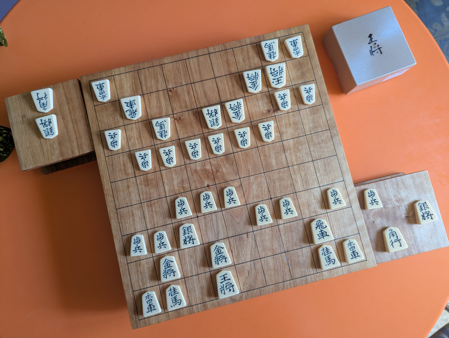 Handmade solid alder Shogi game set