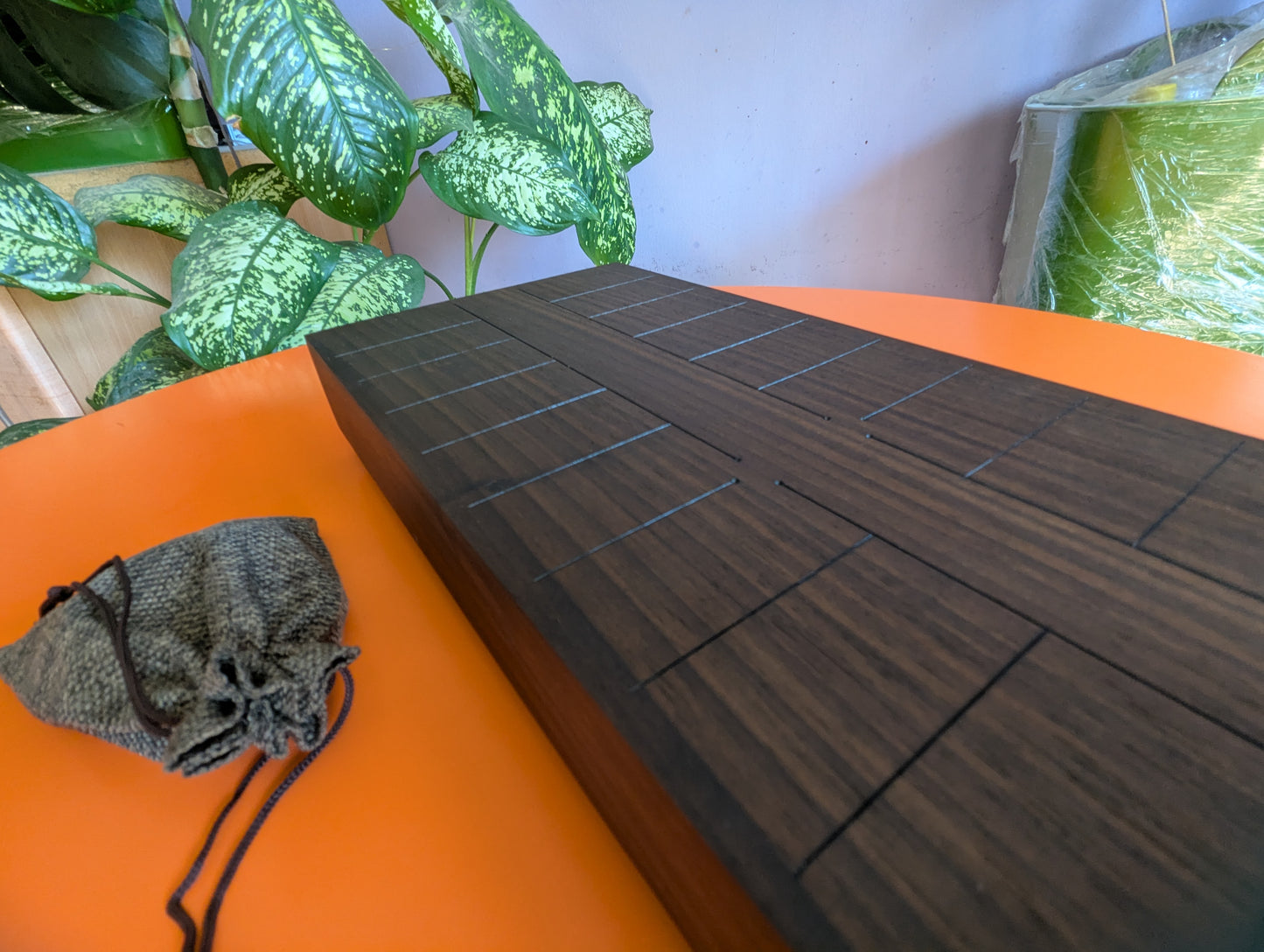 Solid walnut Ban Sugoroku. Handmade board