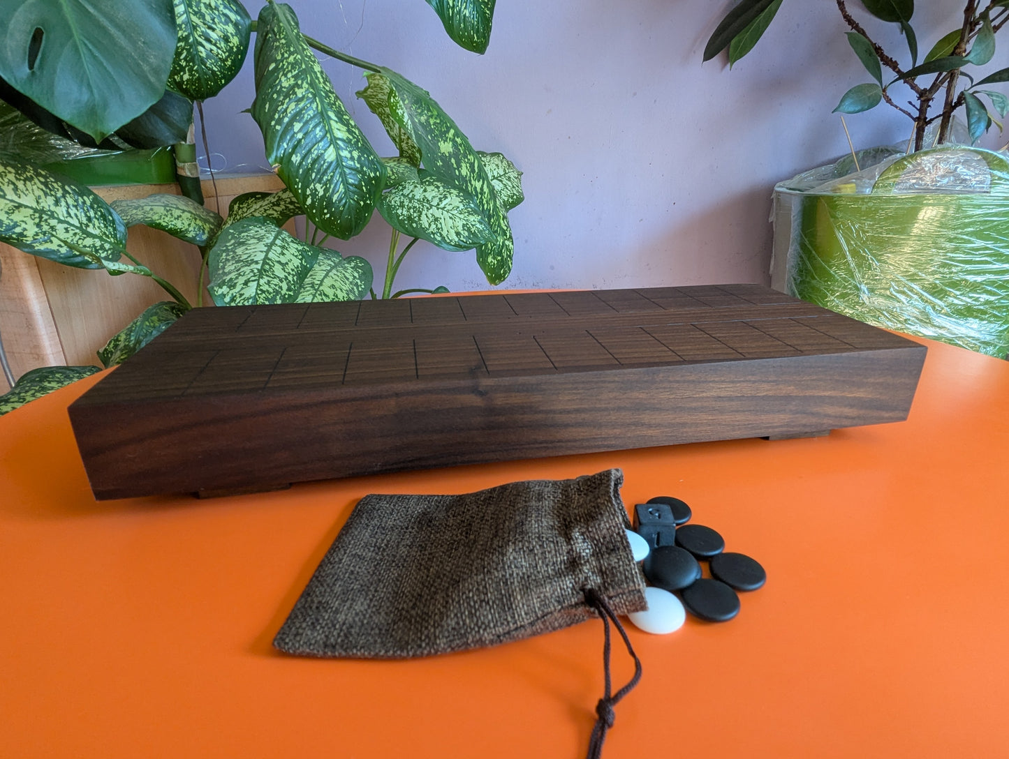 Solid walnut Ban Sugoroku. Handmade board