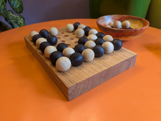 Unane/Invector/Narrows/Room&Pillar by Mark Steere. Double-sided wooden Kōnane board